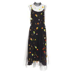 Prada 2018 Orange Tulle Logo Dress